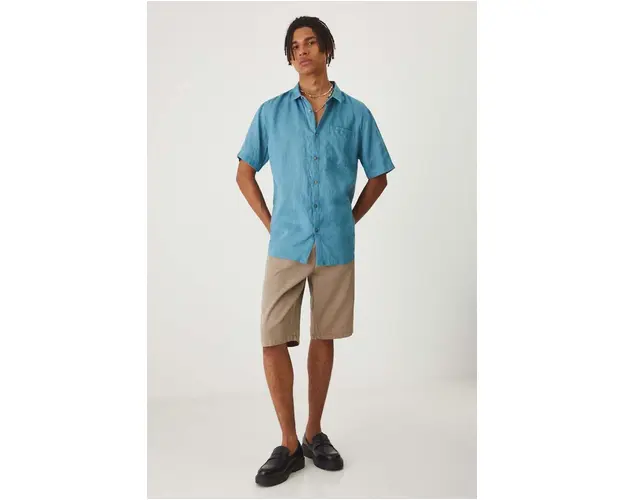 Medicine camasa de in barbati, cu guler clasic, regular