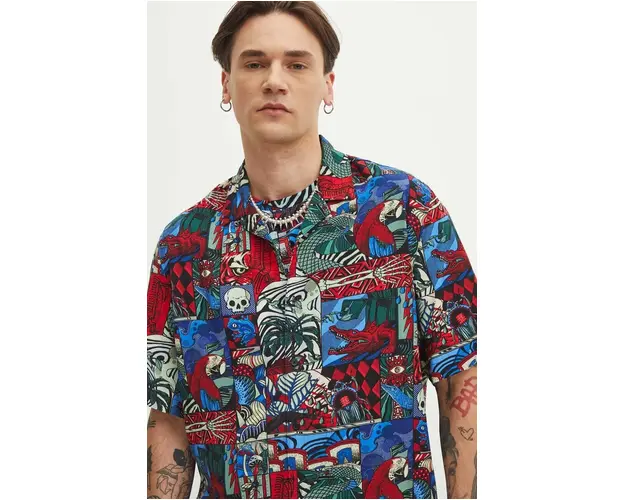 Medicine camasa barbati, cu guler clasic, relaxed