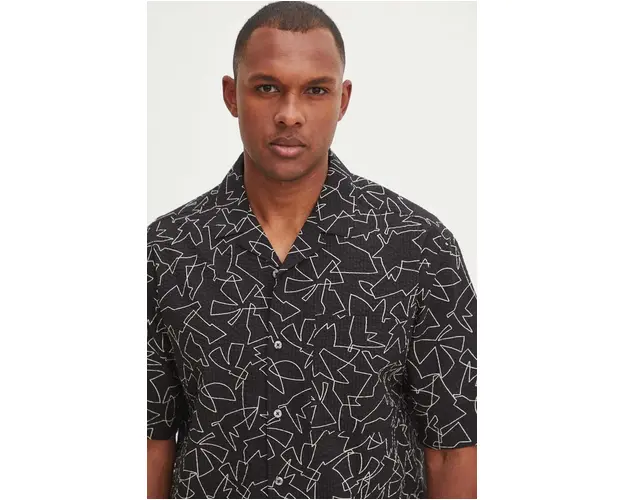 Medicine camasa barbati, culoarea negru, relaxed