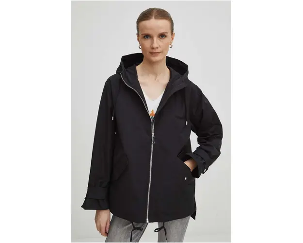 Medicine hanorac femei, culoarea negru, de tranzitie, oversize