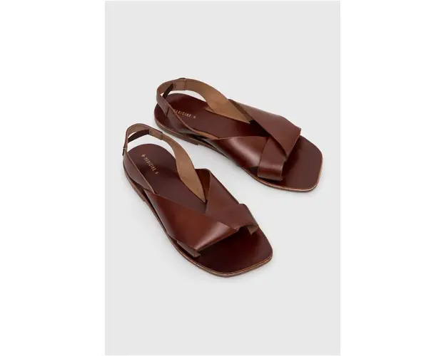 Medicine sandale de piele femei, culoarea maro