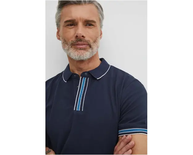 Medicine polo de bumbac barbati, culoarea bleumarin, uni