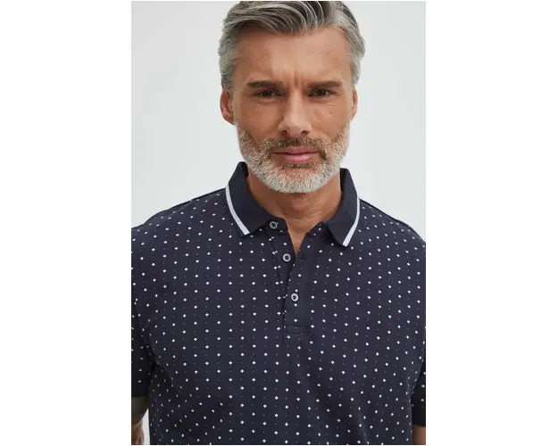 Medicine polo de bumbac barbati, culoarea bleumarin