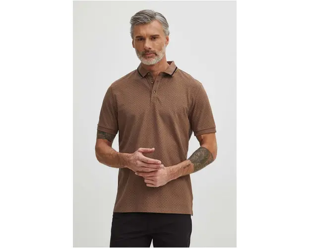 Medicine polo de bumbac barbati, culoarea maro