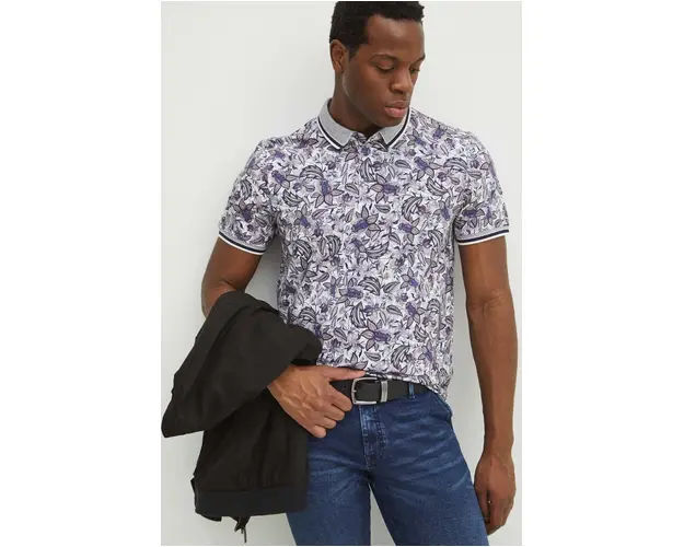 Medicine polo de bumbac culoarea bej, modelator