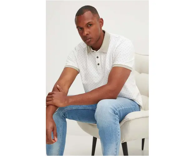 Medicine tricou polo barbati, culoarea alb