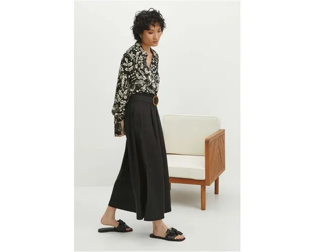 Medicine fusta culoarea negru, maxi, evazati