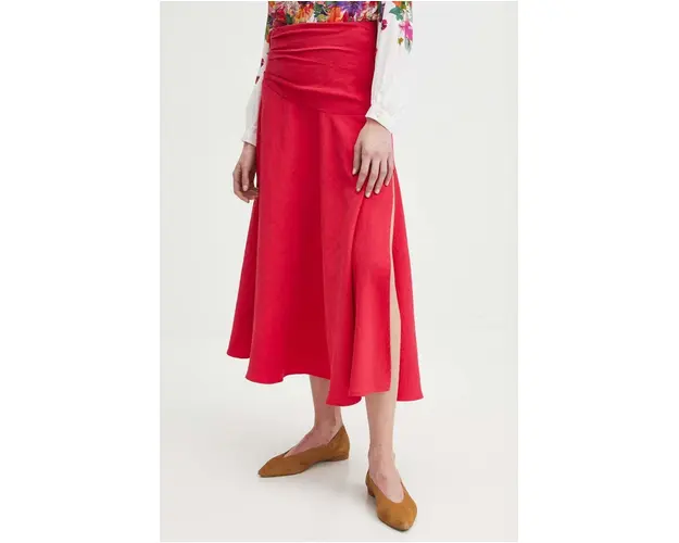 Medicine fusta culoarea roz, maxi, evazati