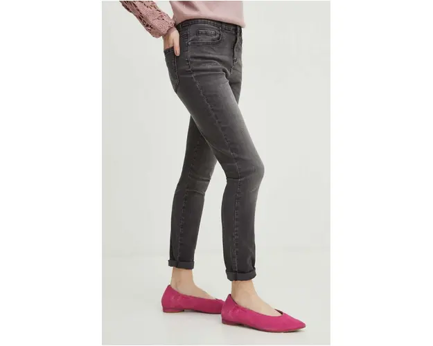Medicine jeansi femei, culoarea gri