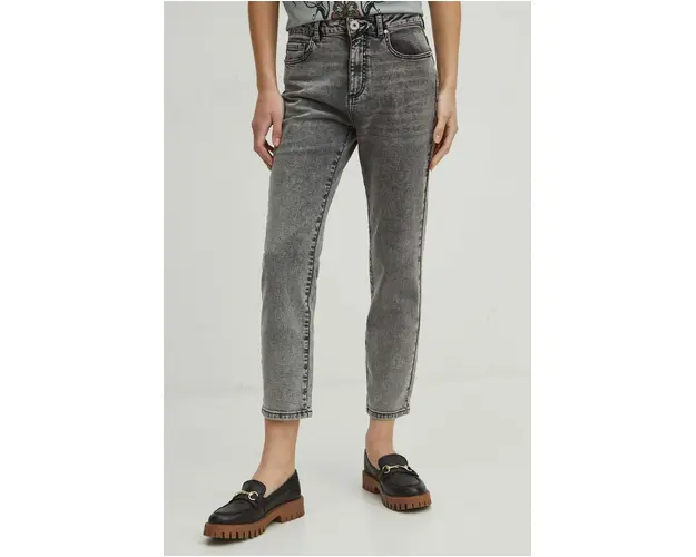 Medicine jeansi femei, culoarea gri