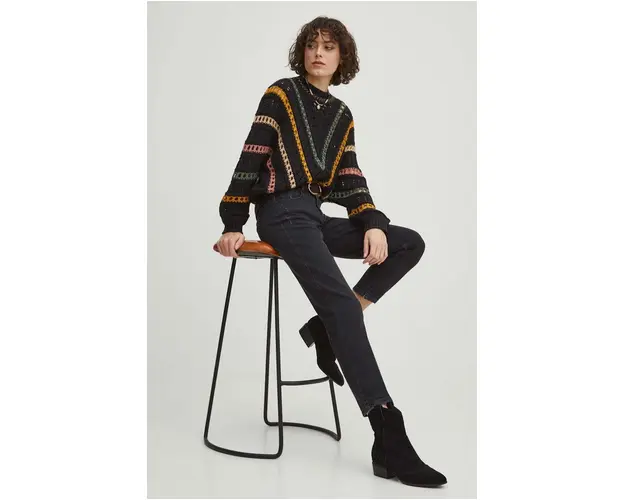 Medicine jeansi femei, culoarea negru