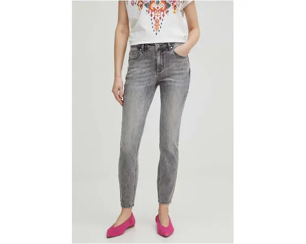 Medicine jeansi femei, culoarea gri