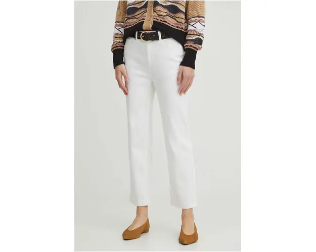 Medicine jeansi femei, culoarea alb