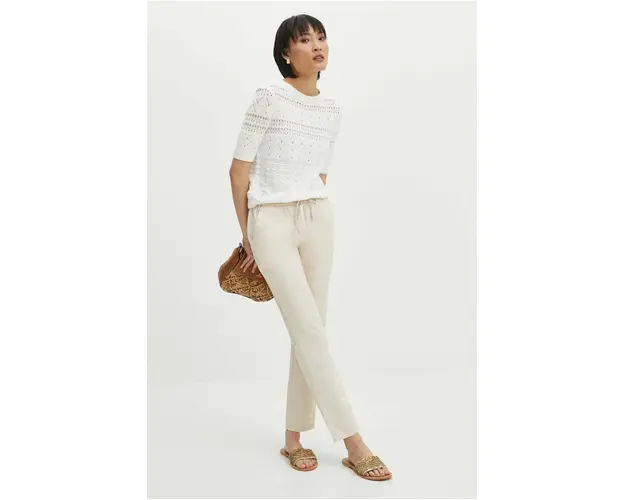 Medicine pantaloni femei, culoarea bej