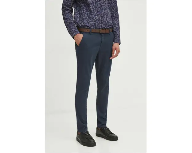 Medicine pantaloni barbati, culoarea bleumarin, mulata