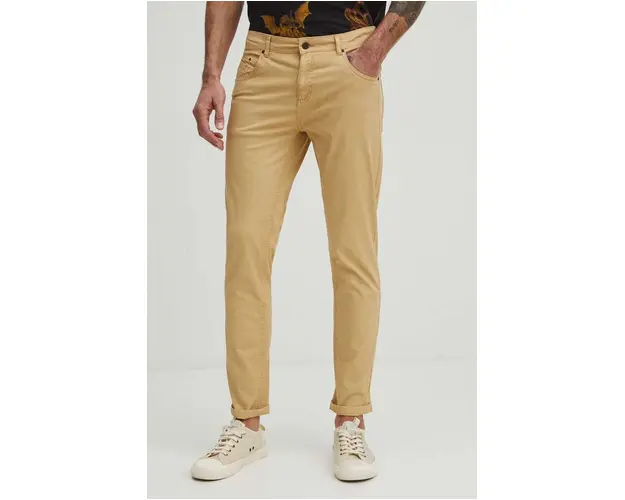 Medicine pantaloni barbati, culoarea bej, mulata