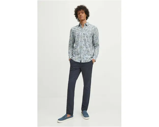 Medicine pantaloni barbati, culoarea bleumarin, mulata