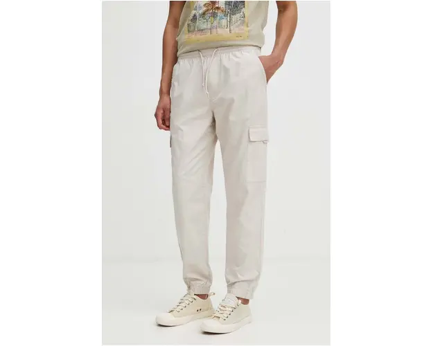 Medicine pantaloni barbati, culoarea bej, cu fason cargo