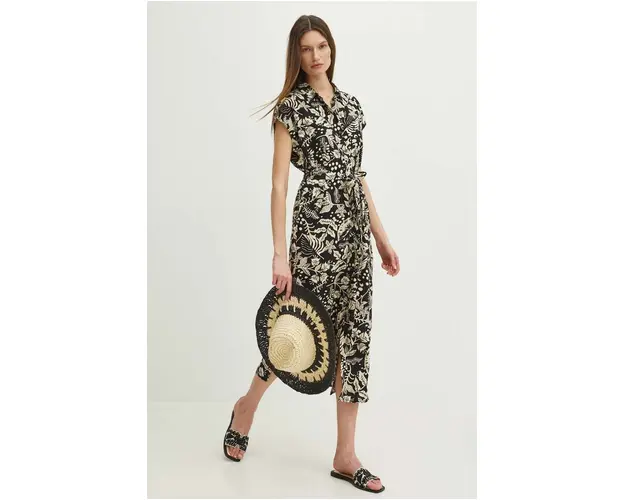 Medicine rochie culoarea negru, maxi, drept