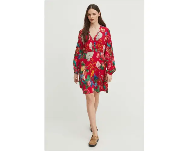 Medicine rochie culoarea roz, mini, evazati