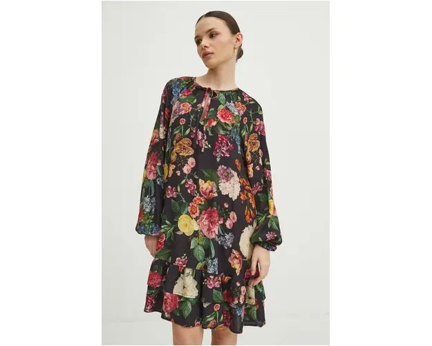 Medicine rochie culoarea bleumarin, mini, oversized