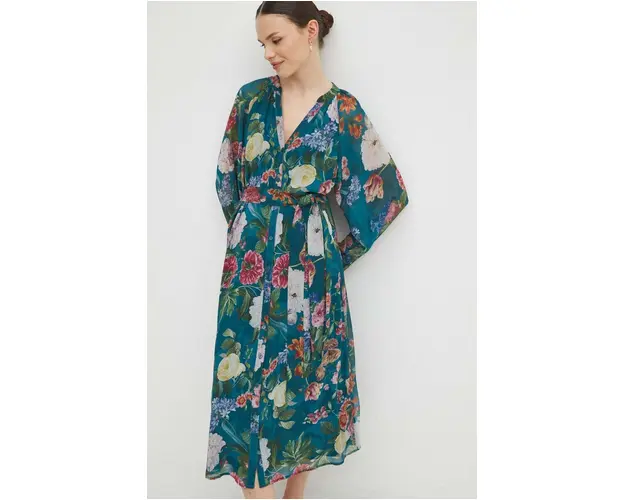 Medicine rochie culoarea turcoaz, maxi, drept