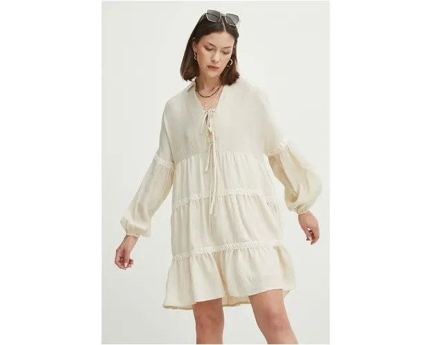 Medicine rochie culoarea bej, mini, oversize