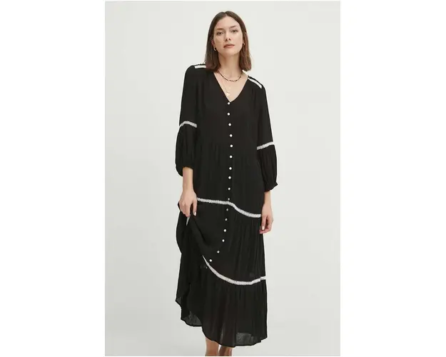 Medicine rochie culoarea negru, maxi, oversize