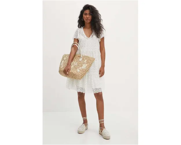 Medicine rochie culoarea bej, mini, evazati