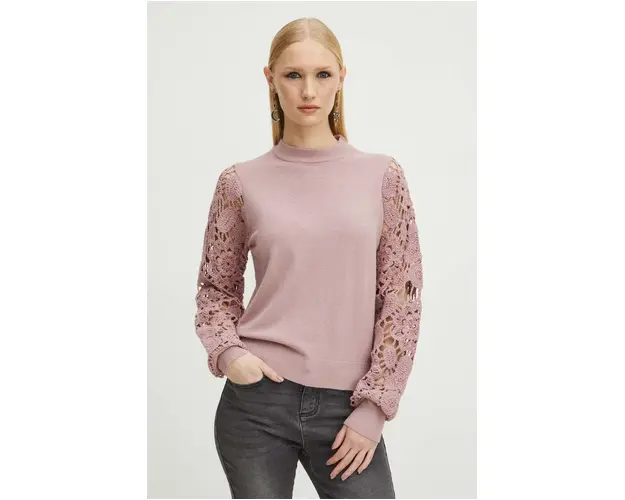 Medicine pulover femei, culoarea roz, light