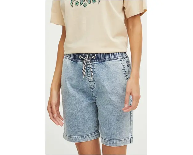 Medicine pantaloni scurti jeans femei, neted, medium waist