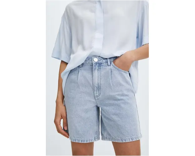 Medicine pantaloni scurti jeans femei, neted, medium waist