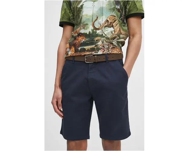 Medicine pantaloni scurti din bumbac barbati, culoarea bleumarin