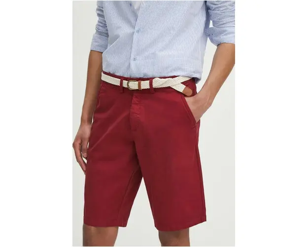 Medicine pantaloni scurti din bumbac culoarea bordo