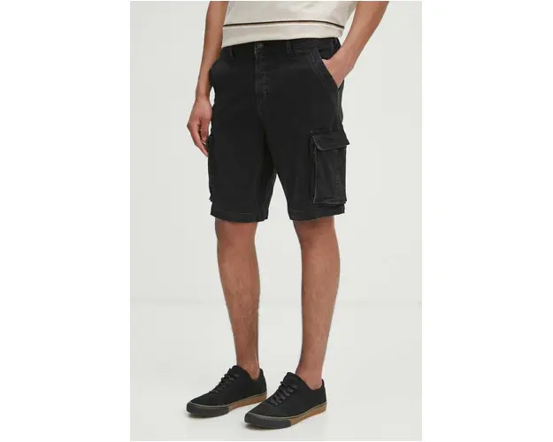 Medicine pantaloni scurti jeans barbati, culoarea negru