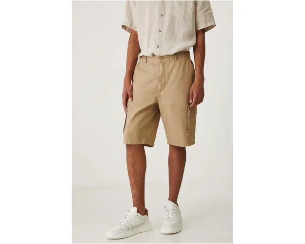 Medicine pantaloni scurti din bumbac barbati, culoarea bej