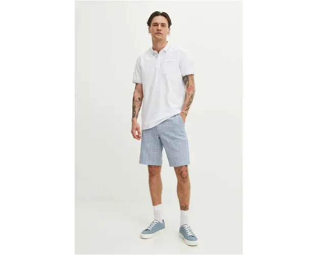 Medicine pantaloni scurti din amestec de in barbati