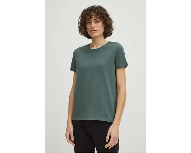 Medicine tricou din bumbac femei, culoarea verde