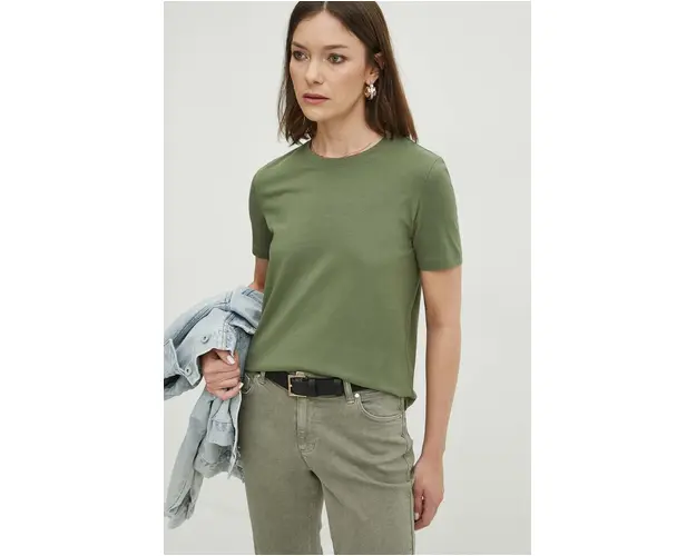 Medicine tricou din bumbac femei, culoarea verde