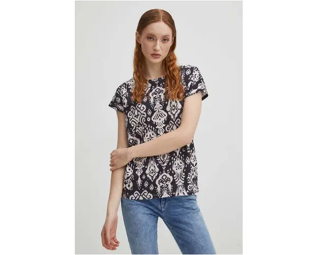 Medicine tricou din bumbac femei, culoarea negru