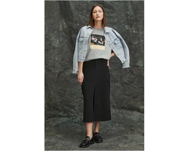 Medicine tricou din bumbac femei, culoarea gri