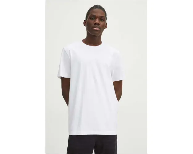 Medicine tricou din bumbac barbati, culoarea alb, neted