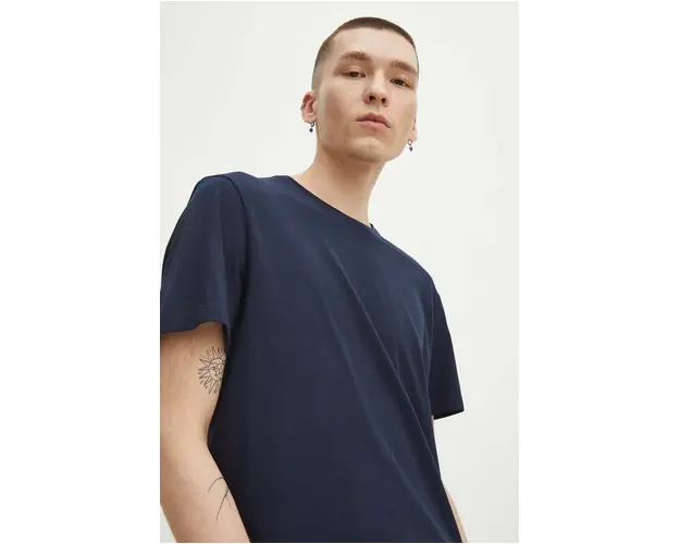 Medicine tricou din bumbac barbati, culoarea bleumarin, uni