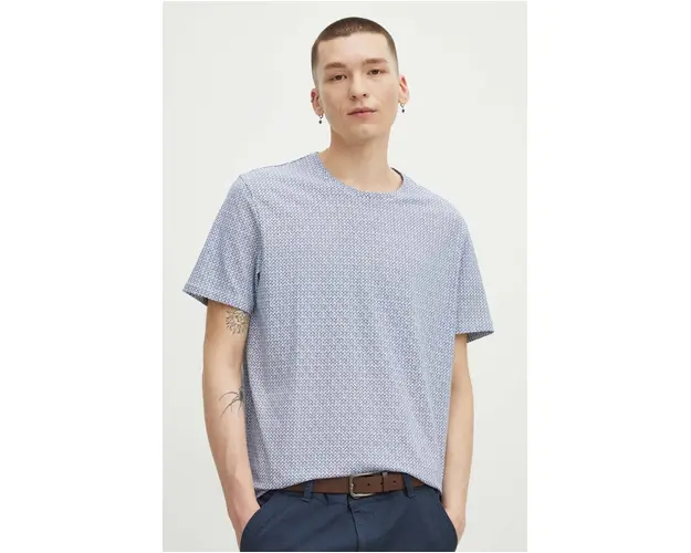 Medicine tricou din bumbac barbati, culoarea alb, neted