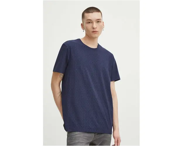 Medicine tricou din bumbac barbati, culoarea bleumarin, uni