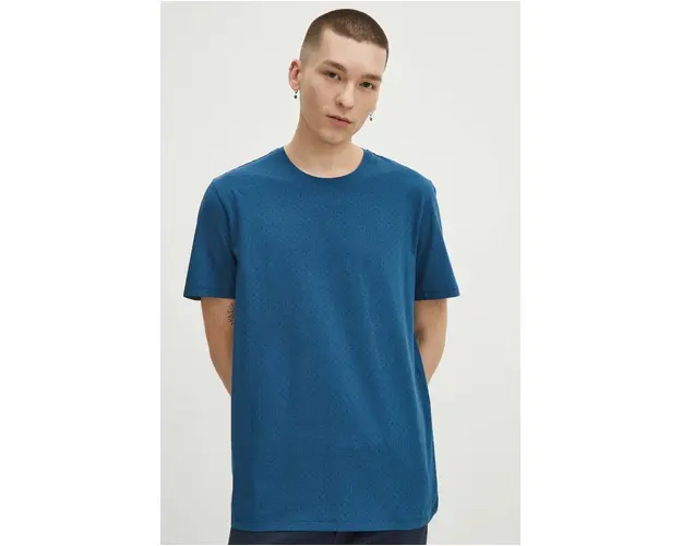 Medicine tricou din bumbac barbati, culoarea verde, neted