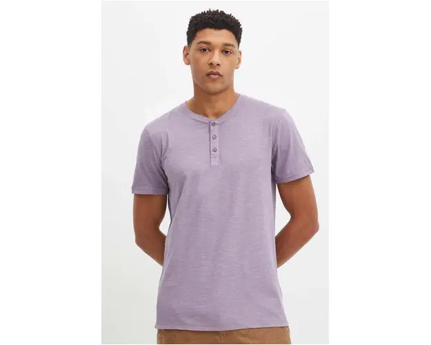 Medicine tricou din bumbac barbati, culoarea violet, neted