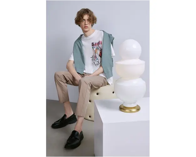 Medicine tricou din bumbac barbati, culoarea bej, cu imprimeu