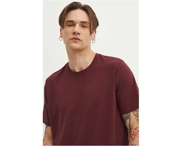 Medicine tricou barbati, culoarea bordo, melanj