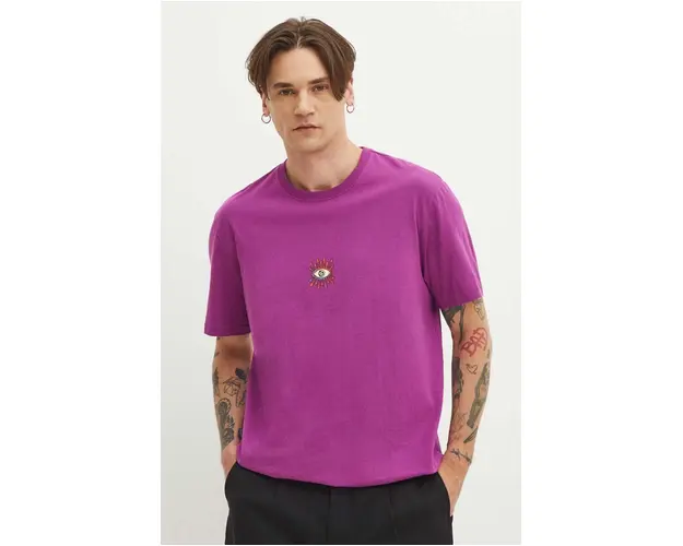 Medicine tricou din bumbac barbati, culoarea violet, cu imprimeu